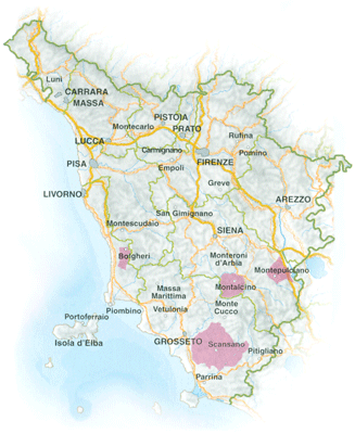 Best Tuscany Wine - Tuscan Wine Regions and Map